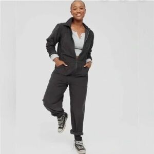 Aerie Offline Dark Green/Grey Corduroy Jumpsuit size Medium